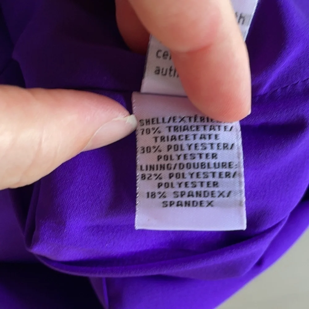 Diane Von Furstenberg Corinne purple full zipper shoulder cutout dress - Picture 9 of 9